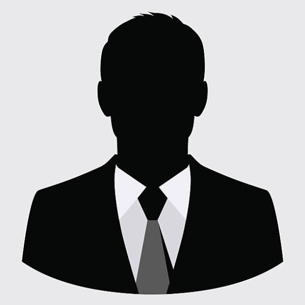 Vector businessman black silhouette isolated.